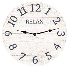 White Relax Clock Rustic White Relax