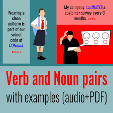 70 sentence examples and free pdf! Verb And Noun Pairs Easy Pronunciation Guide Audio Pdf World English Blog