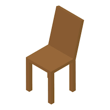 Wood Kitchen Chair Icon Isometric Of