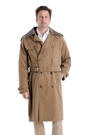 Raleigh Long Trench Coat For Men Double Breasted London Fog