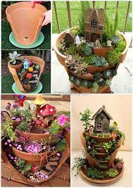 diy broken pots fairy garden tutorial