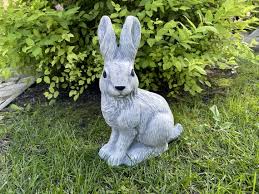 Longhair Rabbit Statue Concrete Rabbit