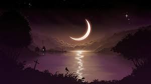 crescent moon minimal night 4k hd