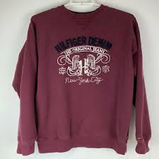Details About Hilfiger Denim Mens Tommy Jeans Crewneck Sweatshirt Sweater Spellout Large Euc