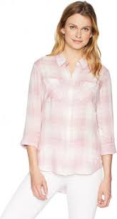 Pendleton Womens Plaid Roll Sleeve Soft Shirt Zephyr Ombre