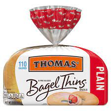 thomas plain bagel thins bagels
