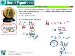 Solving Problems With Literal Equations