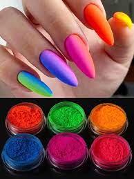 6box neon nail powder phosphor pigment