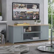 Large Grey Tv Unit Stand Cabinet