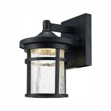 Home Decorators Collection Westbury Collection Aged Iron Outdoor Led Wall Lantern Sconce With Crackle Glass Led Kb S 08304 The Home Depot