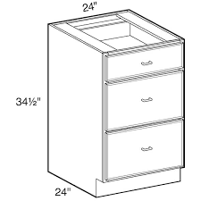3 drawer base kitchen cabinet