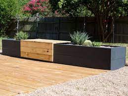 Modern Planter Box And Bench Combo