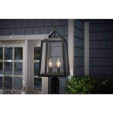 Light Black Outdoor Post Mount Lantern