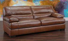 Leather Sofa Brown Contemporary Simon