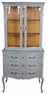 painted oak curio display cabinet
