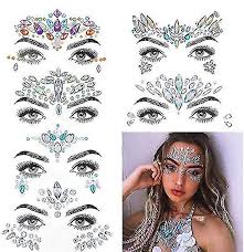 6 sets face jewels gems stickers