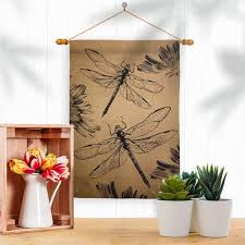 Dragonfly Bugs Frogs Garden Flag