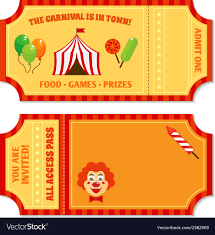 Circus Tickets Template Royalty Free Vector Image
