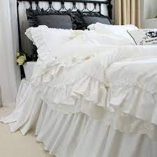 Top Pink Embroidery Lace Ruffle Bedding