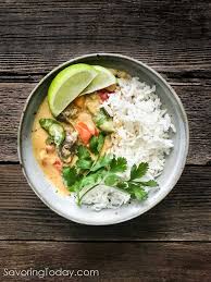 vegetable coconut thai curry with