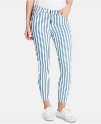 Striped Cropped Skinny Jeans