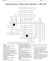 Horticulture Crossword Wordmint