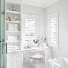 white makeup vanity shelves design ideas