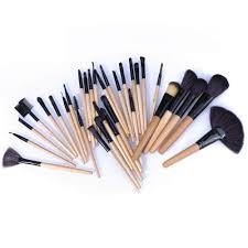 a set of various makeup brushes with a