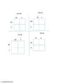 2 digit multiplication with an area