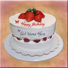 strawberry birthday cake with custom