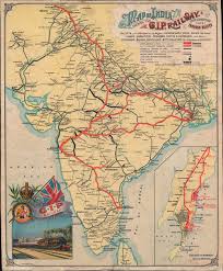 map of india shewing the g i p railway