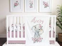 Fl Girl Crib Bedding Elephant Baby