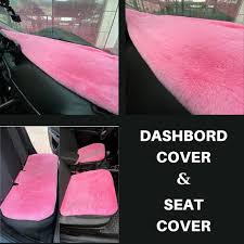 Pink Fuzzy Car Accessories Set Car Seat