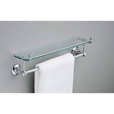 Delta Porter 18 In Towel Bar With Glass Shelf In Chrome