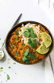 red lentil curry with sweet potatoes