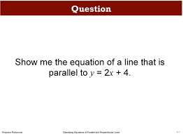 Classifying Equations Of Parallel And