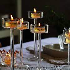 Tealight Glass Pillar Candle Holders