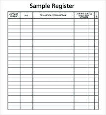 Excel Bank Register Check Template Checkbook Budget