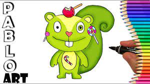 How to Draw Nutty from Happy Tree Friends | Learn to Draw step by step -  YouTube