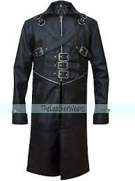Steampunk 2 New Mens Gothic Style Black Leather Trench Coat All Sizes Ebay