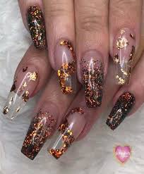 To show how gorgeous clear acrylic nails can be, we have found 23 ideas that are super trendy 1. Autumnal Foiling Over Clear Coat Nails Foil Nails Clear Nail Designs Latest Nail Art