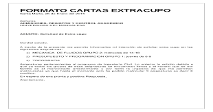 Formato Cartas Extracupo Docx Document