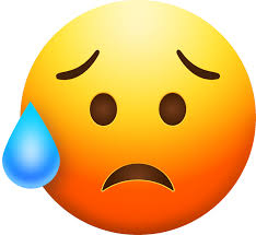 sad but relieved face emoji