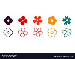 Flowers Icons Flower Icon Isolated