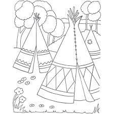 Tent in the rain coloring sheet. Pilgrim Coloring Pages Tent Of Indians Xcolorings Com