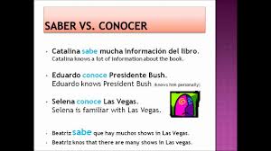 Saber Vs Conocer Chart Forms Of Conocer 6 1 Saber And