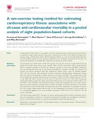 pdf a non exercise testing method for estimating cardiorespiratory fitness ociations with all cause and cardiovascular mortality in a pooled ysis