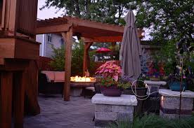 Outdoor Living Area With Pergola In