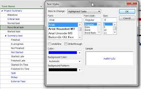 highlighting tasks in microsoft project