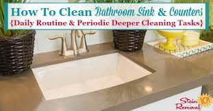 how to clean bathroom sink counters